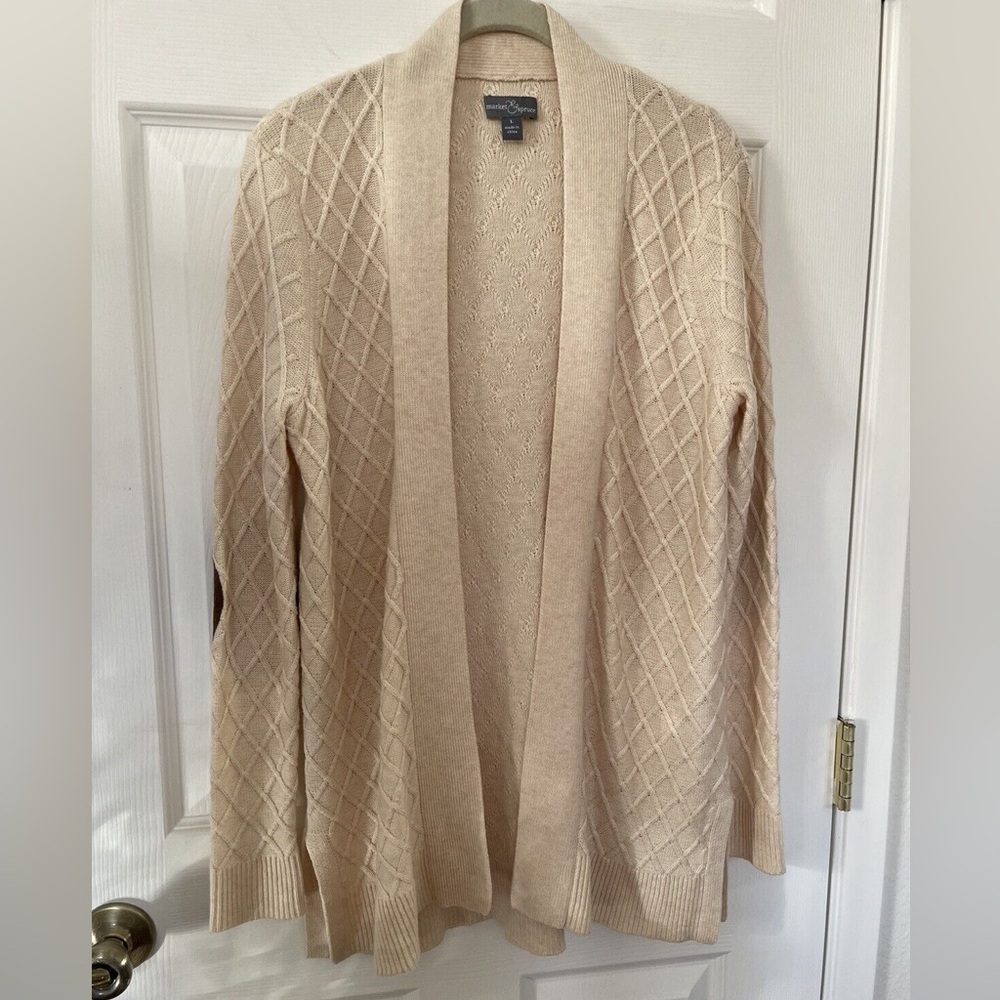 Market & Spruce Open Cardigan with Elbow Patches! Size M.
